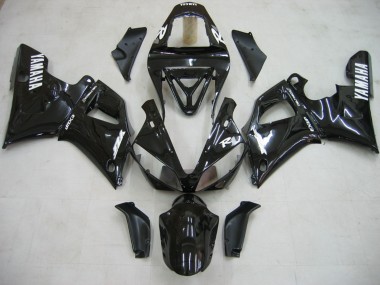 2000-2001 Yamaha YZF 1000 R1 Motorcycle Fairings - Glossy Black White Decal Canada