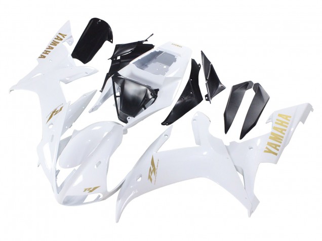 2002-2003 Yamaha YZF 1000 R1 Motorcycle Fairings - White Gold Decals Canada
