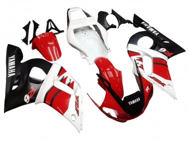 1998-2002 Yamaha YZF 600 R6 Motorcycle Fairings - White Red Glossy Black Canada