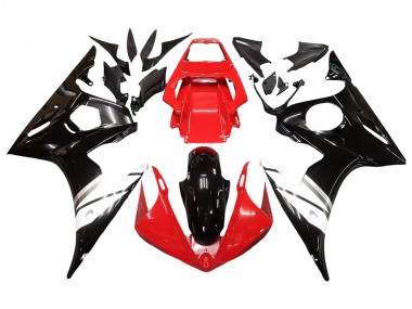 2003-2004 Yamaha YZF R6 Motorcycle Fairings - Red White Glossy Black Canada