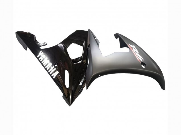 2006-2009 Yamaha YZF R6S Motorcycle Fairings - Glossy Black Matte Black White Decals Canada