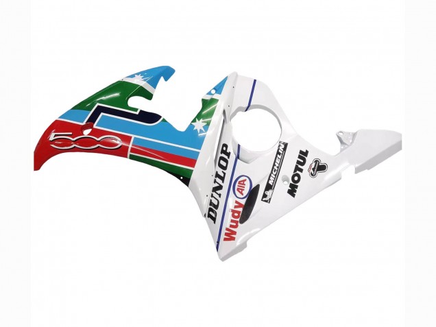 2003-2004 Yamaha YZF R6 Motorcycle Fairings - White Blue Green Red Kastinee Dunlop Motul Canada