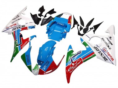 2006-2009 Yamaha YZF R6S Motorcycle Fairings - White Blue Green Red Kastinee Dunlop Motul Canada