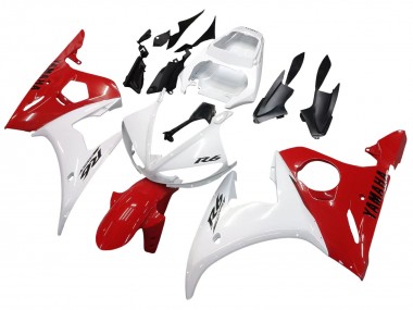 2003-2004 Yamaha YZF R6 Motorcycle Fairings - White Red Canada
