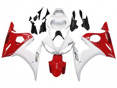 2006-2009 Yamaha YZF R6S Motorcycle Fairings - White Red Canada