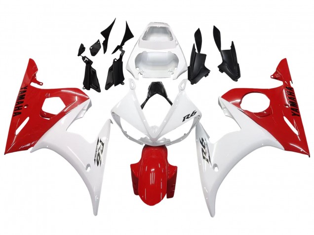 2006-2009 Yamaha YZF R6S Motorcycle Fairings - White Red Canada
