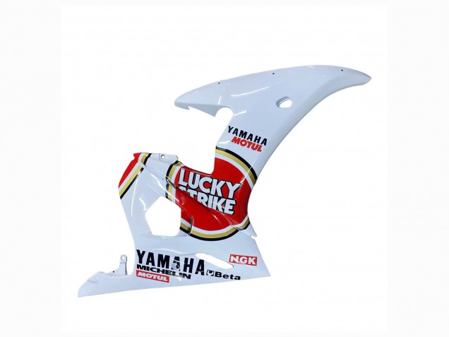 2006-2009 Yamaha YZF R6S Motorcycle Fairings - White Red Lucky Strike Motul Canada