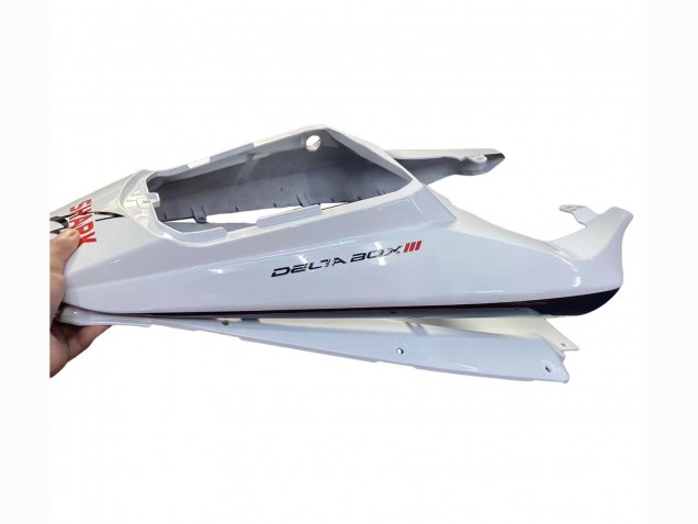 2006-2009 Yamaha YZF R6S Motorcycle Fairings - White with Dark Black Flame Canada