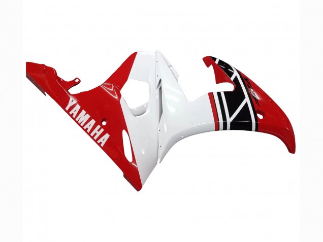 2003-2004 Yamaha YZF R6 Motorcycle Fairing - White Red Glossy Black Canada