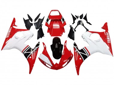 2003-2004 Yamaha YZF R6 Motorcycle Fairing - White Red Glossy Black Canada