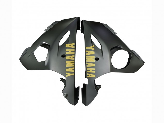 2006-2009 Yamaha YZF R6S Motorcycle Fairings - Matte Grey Matte Black Gold Decals Canada