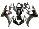 2003-2004 Yamaha YZF R6 Motorcycle Fairings - Glossy Black Matte Black Gold Decals Canada