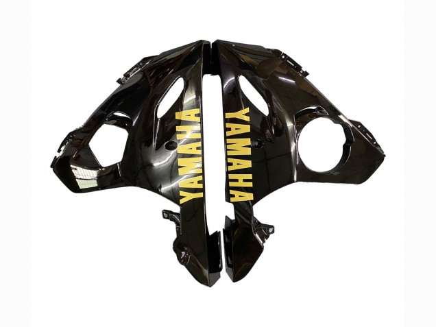 2006-2009 Yamaha YZF R6S Motorcycle Fairings - Glossy Black Matte Black Gold Decals Canada