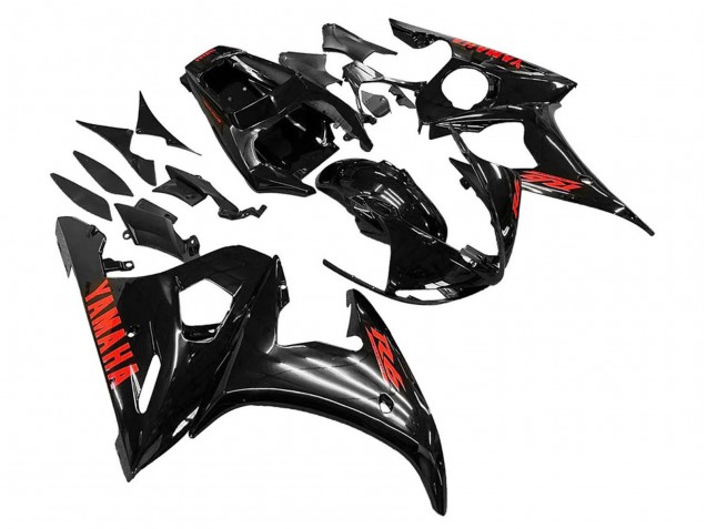 2006-2009 Yamaha YZF R6S Motorcycle Fairings - Glossy Black Red Canada