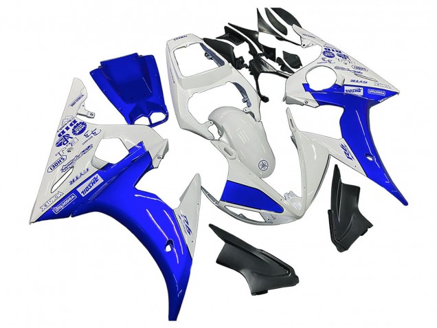 2006-2009 Yamaha YZF R6S Motorcycle Fairings - White Blue GYTR Canada