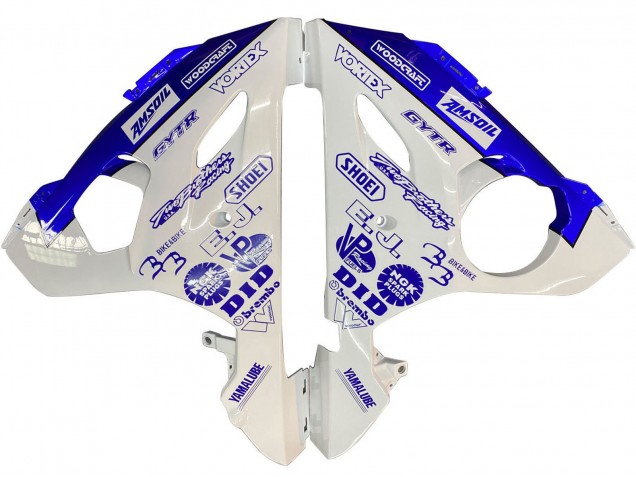 2006-2009 Yamaha YZF R6S Motorcycle Fairings - White Blue GYTR Canada