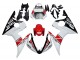 2006-2009 Yamaha YZF R6S Motorcycle Fairings - White Red Glossy Black Motul Canada