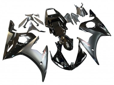 2006-2009 Yamaha YZF R6S Motorcycle Fairings - Glossy Black Matte Black Gold Chameleon Canada