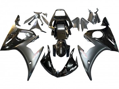 2006-2009 Yamaha YZF R6S Motorcycle Fairings - Glossy Black Matte Black Gold Chameleon Canada