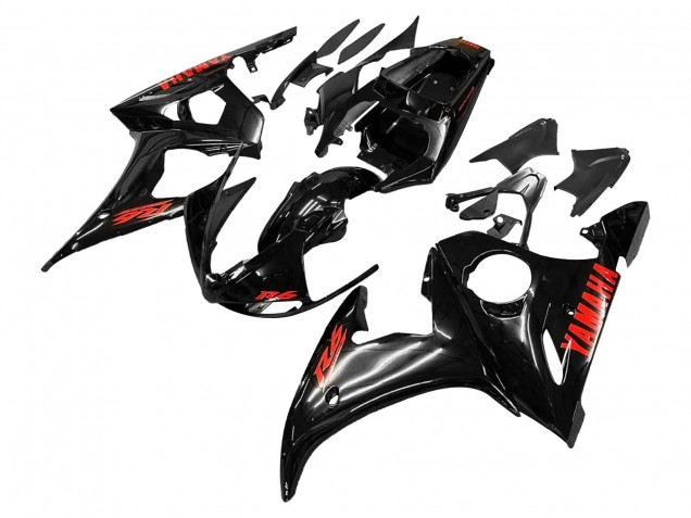 2005 Yamaha YZF 600 R6 Motorcycle Fairings - Black Red Canada