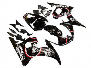 2005 Yamaha YZF 600 R6 Motorcycle Fairings - Glossy Black White Lucky Strike Motul Canada