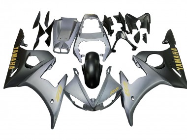 2005 Yamaha YZF 600 R6 Motorcycle Fairings - Grey Matte Black Gold Canada