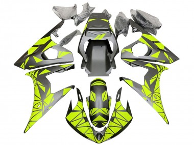 2005 Yamaha YZF 600 R6 Motorcycle Fairings - Matte Black Neon Green Canada