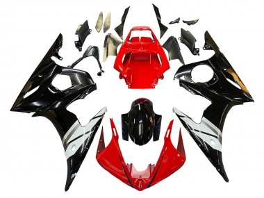 2005 Yamaha YZF 600 R6 Motorcycle Fairings - Red White Glossy Black Canada