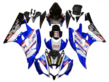 2006-2007 Yamaha YZF 600 R6 Motorcycle Fairings - White Blue Black Fimer Volvo Yamalube Sterilgarda Canada