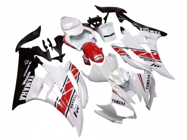 2006-2007 Yamaha YZF 600 R6 Motorcycle Fairings - White Red Black Motul Canada