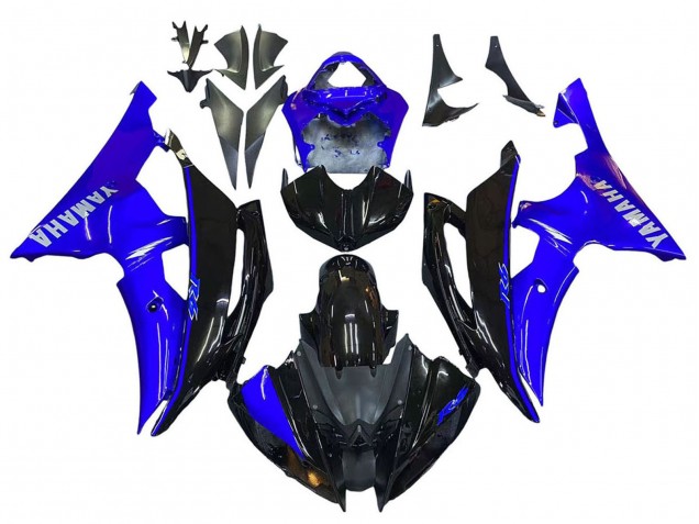 2008-2016 Yamaha YZF 600 R6 Motorcycle Fairings - Blue Glossy Black Canada