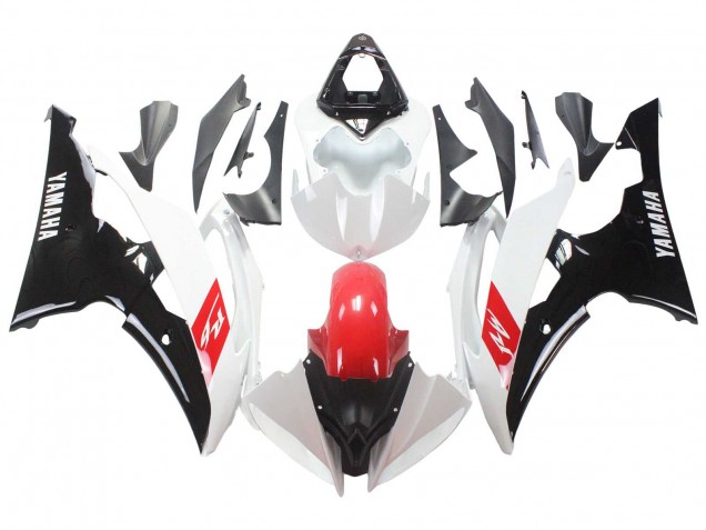 2008-2016 Yamaha YZF 600 R6 Motorcycle Fairings - White Red Glossy Black Canada