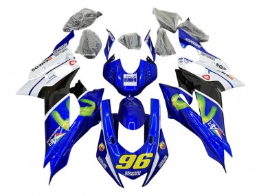 2017-2025 Yamaha YZF 600 R6 Motorcycle Fairings - White Blue Black Green MoviStar Semakin Didepan Canada