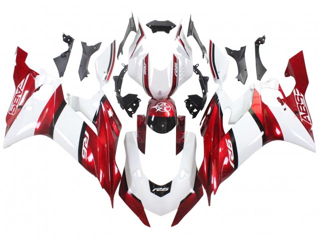 2017-2025 Yamaha YZF 600 R6 Motorcycle Fairings - White Red Black Canada