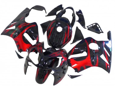 2000-2001 Kawasaki ZX12R Motorcycle Fairings - Glossy Black Red Canada