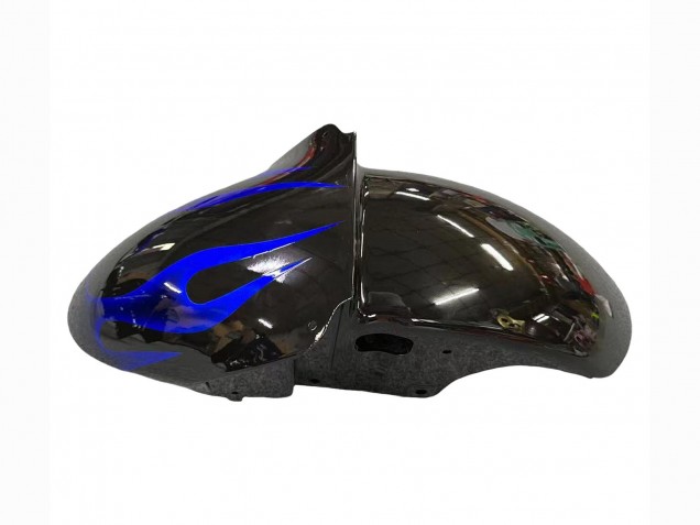 2000-2001 Kawasaki ZX9R Motorcycle Fairings - Glossy Black Blue Flame White Canada