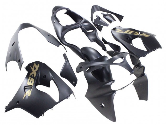 2000-2001 Kawasaki ZX9R Motorcycle Fairings - Matte Black Gold Canada
