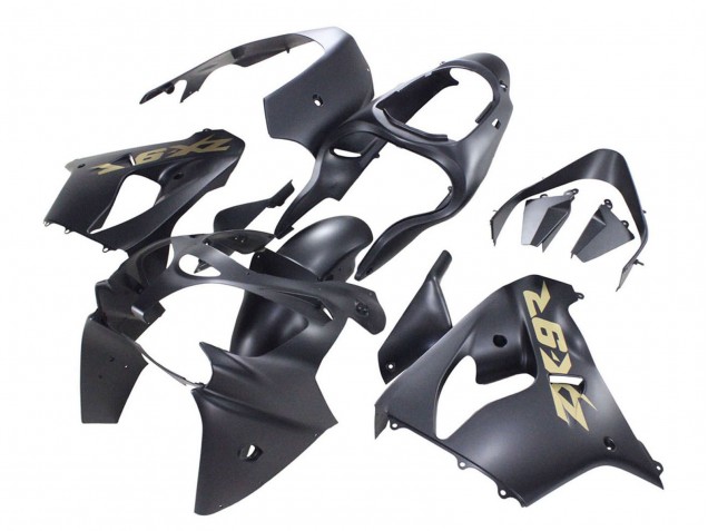 2000-2001 Kawasaki ZX9R Motorcycle Fairings - Matte Black Gold Canada