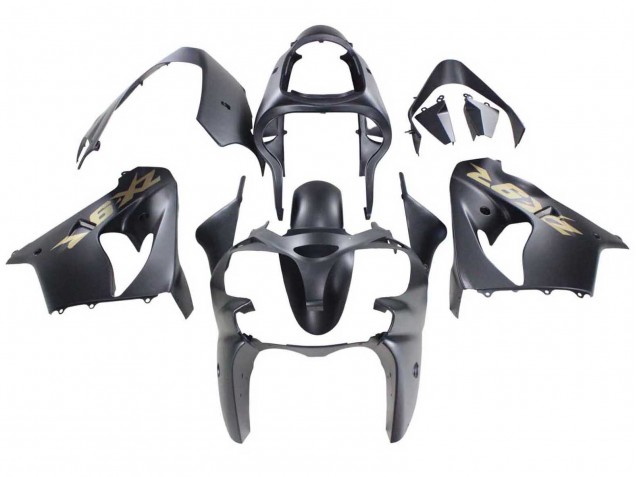 2000-2001 Kawasaki ZX9R Motorcycle Fairings - Matte Black Gold Canada