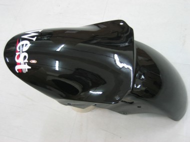 2000-2001 Kawasaki ZX9R Motorcycle Fairings - Glossy Black White West Canada