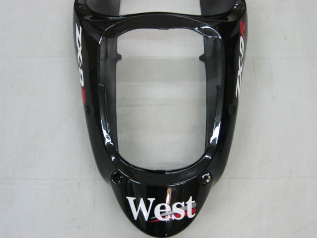 2000-2001 Kawasaki ZX9R Motorcycle Fairings - Glossy Black White West Canada