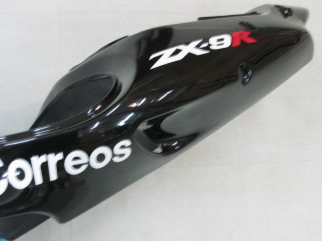 2000-2001 Kawasaki ZX9R Motorcycle Fairings - Glossy Black White West Canada