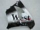 2000-2001 Kawasaki ZX9R Motorcycle Fairings - Glossy Black White West Canada
