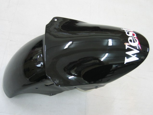 2000-2001 Kawasaki ZX9R Motorcycle Fairings - Glossy Black White West Canada