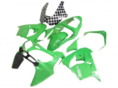 2000-2001 Kawasaki ZX9R Motorcycle Fairings - Green Black White Ninja Canada