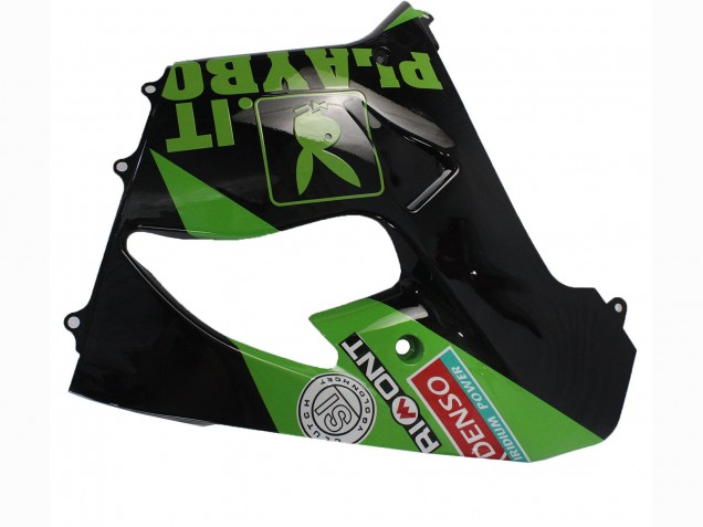 2000-2001 Kawasaki ZX9R Motorcycle Fairings - Green Black Playboy DENSO Canada