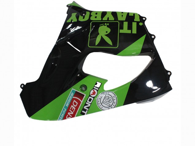 2000-2001 Kawasaki ZX9R Motorcycle Fairings - Green Black Playboy DENSO Canada