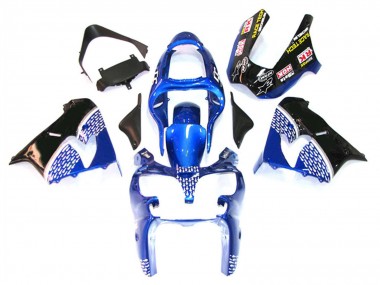 2000-2001 Kawasaki ZX9R Motorcycle Fairings - Blue White Black Canada