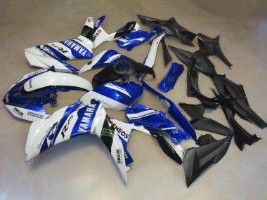 2015-2018 Yamaha YZF R3/R25 Motorcycle Fairings - White Blue Yamalube ENEOS Monster Canada