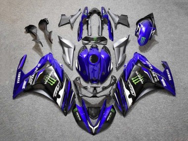 2015-2018 Yamaha YZF R3/R25 Motorcycle Fairings - Blue Silver Black Monster Canada